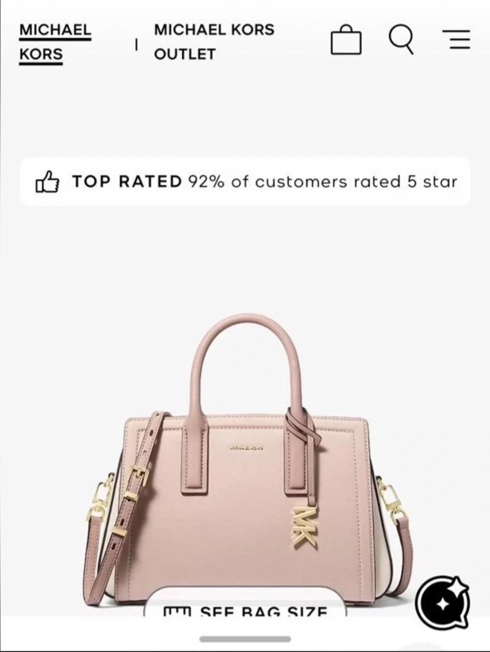 Michael Kors Laila Small Color-Block Pebbled Leather Satchel